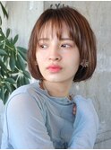 ワンカールパーマボブ／前髪あり／表参道／30代40代50代