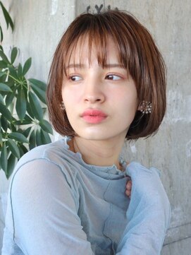 ロビー 表参道(ROBBY) ワンカールパーマボブ／前髪あり／表参道／30代40代50代