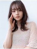 20代30代大人かわいい韓国レイヤーフルバング艶髪スタイル小顔