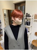 オレンジ×マッシュショート