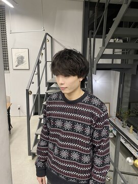 ヘアー アイス 御器所本店(HAIR ICI) 無造作マッシュメンズショート☆ナチュラル黒髪