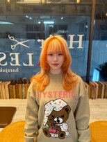 ヘアー アレス(hair ales) デザインカラー　ブロンドに色落ち　ウルフカット　ロングウルフ