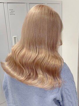 ベレーザ 渋谷(BELEZA) 11821ミルクティーベージュ韓国風巻きホワイトブロンドロング