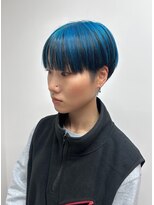 グローバルヘアー バランス(global hair BALANCE) アンブレラカラー/マッシュショート/ターコイズ