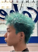 ターコイズブルースパイキーガイルアップバングベリーショート