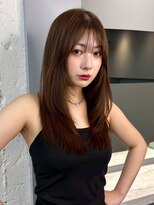 ラル 立川(lar)&nbsp;ストレートレイヤーカット_暗めカラーグランマッシュ