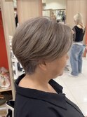 くびれショートボブ40代50代グレイカラー白髪染め白髪ぼかし