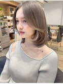 ひし形ミディアム ミディアムレイヤー 小顔ヘア 顔周りカット