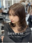 小顔効果◎韓国風オルチャンミディ×シースルーワイドバング
