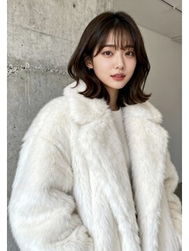 エイチ 大阪梅田(H) ハイライトクラゲヘアミニボブ成人式パーマミディアム裾カラー