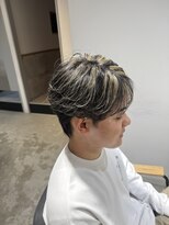 グラスバイネオリーブ 大倉山駅前店(grace by neolive)&nbsp;センターパート/シースルーマッシュ/ハイライトカラー/メンズ