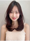 ナチュラルカール前髪こなれヘアダークブルー20代30代40代◎