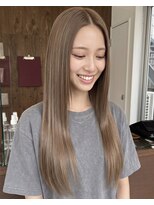 零秒女髪 千里丘店&nbsp;上品で艶やかな美髪ストレートロングカラー髪質改善艶髪艶感