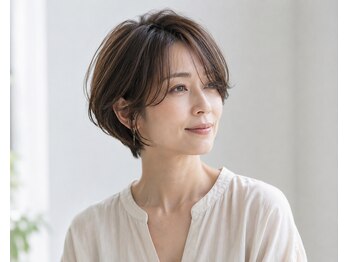ブレス 小阪店(brace)の写真/小顔に魅せる美シルエットカットが魅力的。braceのショートを経験すれば、もう他のサロンには通えない♪