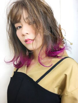 レーベル(LABEL) 【LABEL】カシスピンク裾カラー