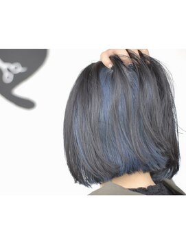 モグ(mog.) ボブインナーカラーネイビーブルー