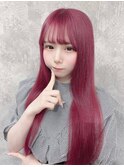 黒髪/前髪パーマ/グレーベージュ/レイヤーロング/インナーカラー