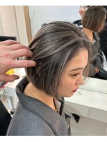 ブレンド 渋谷(BLend)&nbsp;ハイライトブルージュマチルダボブインナーグレージュ前髪