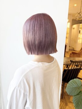 ルッツ(Lutz. hair design) 【髪質改善ブリーチ】Bob×Pink beige【千代田彩夏】8/19