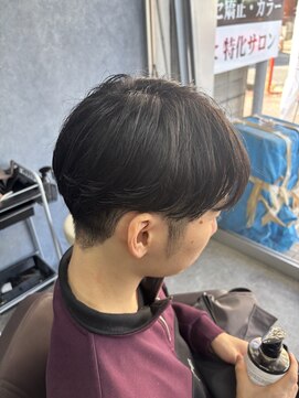 クレオ 福大通り店(CREO) 黒髪×センターパート