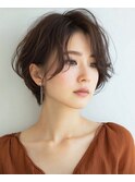 白髪ぼかしカラー×ショートボブ