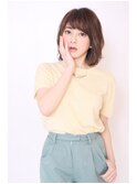 ふんわりバルーンショートボブ☆パステルカラーが女度UP!!