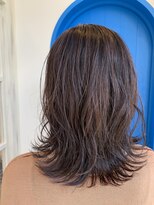 ヘアアンドライフ リー 山形北店(Re...)&nbsp;韓国風ミディアムレイヤー/秋色ローライト/ブラウン/30代40代