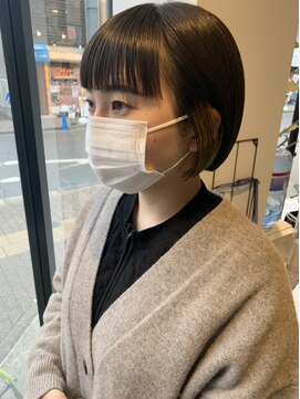 ヘアー アイス ルーチェ(HAIR ICI LUCE) ぱつっとタイトボブ/西田