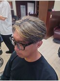 神保町スペインカールブルーブラックメンズスパイキーショート
