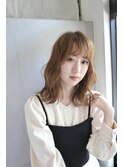 小顔レイヤーエモウェーブ シアーベージュ