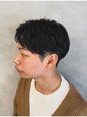 ダークアッシュカルマパーマビジネスマンスタイル【新大阪】
