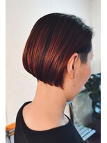 ハニーマスタード(HONEY MUSTARD)&nbsp;１ブリーチのオレンジボブ