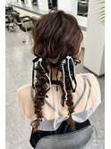 編みおろしツイン【大阪 梅田 ヘアセット】