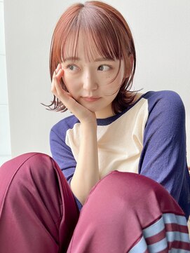 ディッセンバー 渋谷(December) オレンジブラウン/ダブルカラー/ボブ/ワイドバング