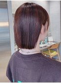 大人可愛いマロンブラウン似合わせ耳かけボブ