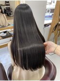 髪質改善酸性ストレートパーマ縮毛矯正黒髪ロング御器所
