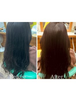 カラーに対する様々な不安がある方にもオススメ☆髪や頭皮に優しい薬剤を使用しながら、理想の色味が叶う◎