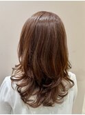 デジタルパーマくびれレイヤー小顔フェミニンロング