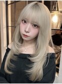 韓国レイヤーカット/ブリーチ/レイヤーカット/ハッシュカット