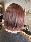 くびれカット/ピンクブラウン/ショートボブ/うるツヤ/我孫子駅