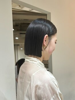 nit by AHNKISM 【パーマ/ボブパーマ/ボブ/ニュアンスパーマ/切りっぱなしボブ】の写真/360度どこから見ても綺麗な美シルエット◎緻密なカットで大人っぽさを引き出す究極の似合わせボブ[堀江]