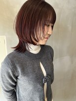 ベルベットヘア 千早店(Velvet hair)&nbsp;チェリーレッド×ボブレイヤー【みつ】