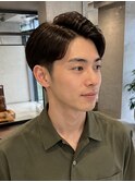 メンズビジネスリクルート毛流れショートアップバング