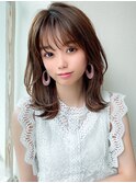 アフロートeri　ひし形くびれヘア　レイヤーカット　流し前髪