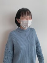 トップヘアーヒルズ 安城(TOP HAIR HILLS)&nbsp;前髪ぱつっとショート/アッシュブラック/ぱっつん前髪