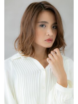 カバーヘア ブリス 川口(COVER HAIR bliss) 外国人風オレンジカラーハイライト大人ボブ303Z川口10代20代30代