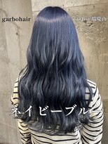 ガルボ ヘアー(garbo hair) #高知 #美容室 #学生 #ブリーチ #ネイビー