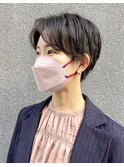 襟足浮きやすい生えぐせ　多毛さんハンサムショート