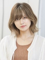 アンフィニー 銀座(ANFINI)&nbsp;【銀座　アンフィニー】波巻きミルクティーひし形ミディアムボブ