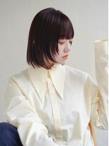 ムク 甲府(muku.)&nbsp;ミディアムヘア/斜めバング/グレージュカラー/甲府駅